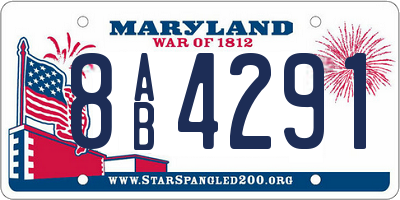 MD license plate 8AB4291