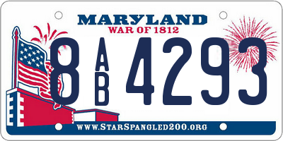 MD license plate 8AB4293