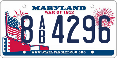 MD license plate 8AB4296