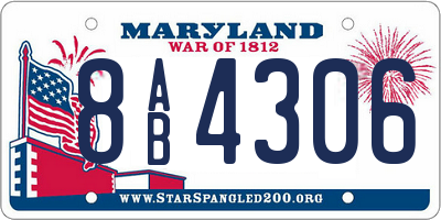 MD license plate 8AB4306