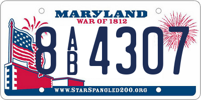 MD license plate 8AB4307