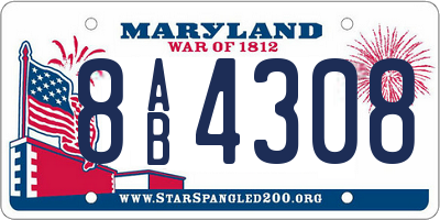 MD license plate 8AB4308