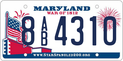MD license plate 8AB4310