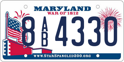MD license plate 8AB4330