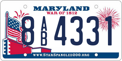 MD license plate 8AB4331