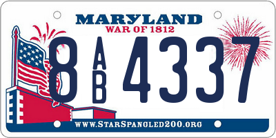 MD license plate 8AB4337