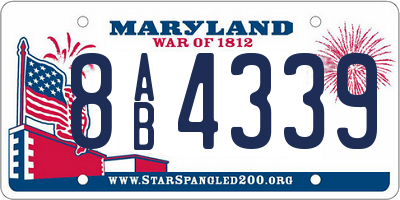 MD license plate 8AB4339