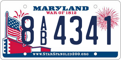 MD license plate 8AB4341