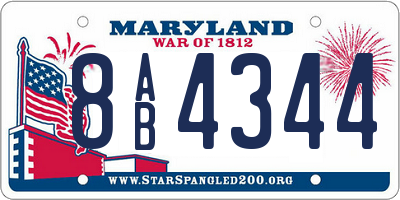 MD license plate 8AB4344