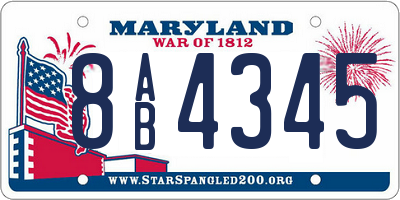 MD license plate 8AB4345