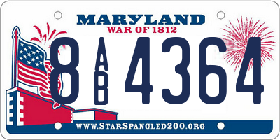 MD license plate 8AB4364