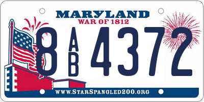 MD license plate 8AB4372