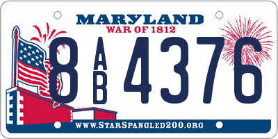 MD license plate 8AB4376