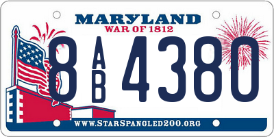 MD license plate 8AB4380