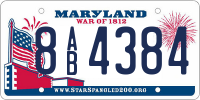MD license plate 8AB4384
