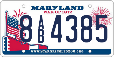 MD license plate 8AB4385
