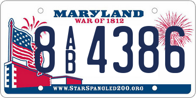 MD license plate 8AB4386