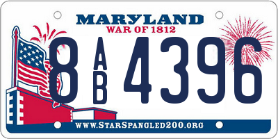 MD license plate 8AB4396