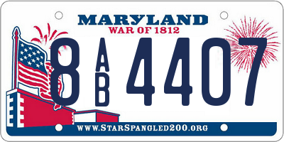MD license plate 8AB4407