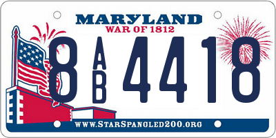 MD license plate 8AB4418