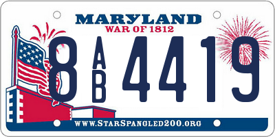 MD license plate 8AB4419