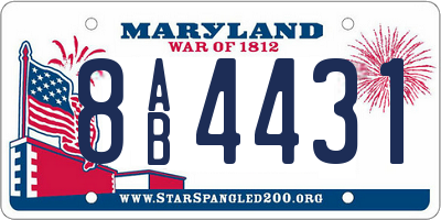 MD license plate 8AB4431