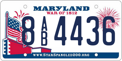 MD license plate 8AB4436