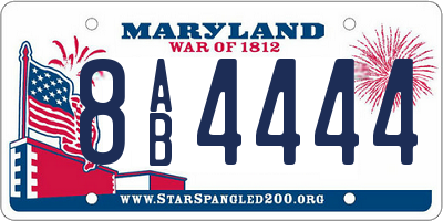 MD license plate 8AB4444