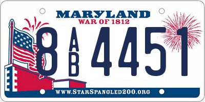 MD license plate 8AB4451