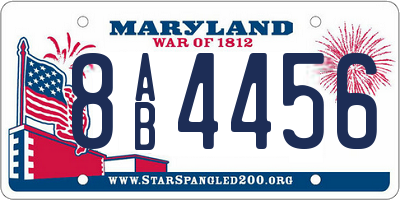 MD license plate 8AB4456