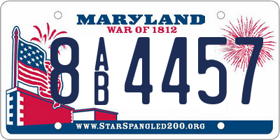 MD license plate 8AB4457