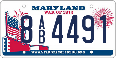 MD license plate 8AB4491
