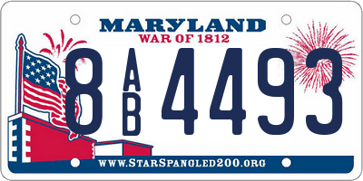 MD license plate 8AB4493