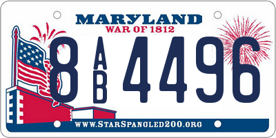 MD license plate 8AB4496