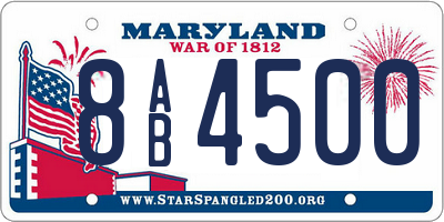 MD license plate 8AB4500