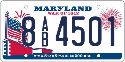 MD license plate 8AB4501