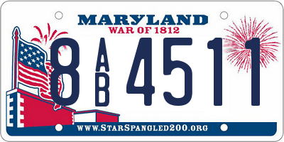 MD license plate 8AB4511