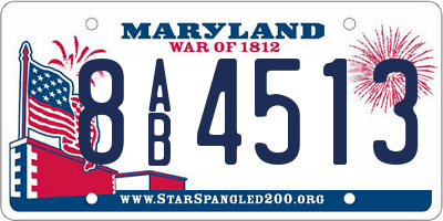 MD license plate 8AB4513