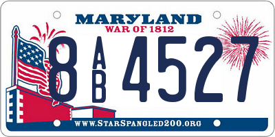 MD license plate 8AB4527