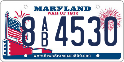 MD license plate 8AB4530