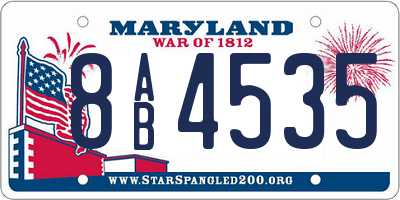 MD license plate 8AB4535