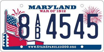 MD license plate 8AB4545