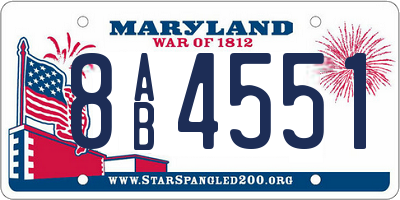 MD license plate 8AB4551