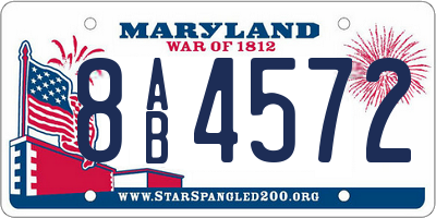 MD license plate 8AB4572