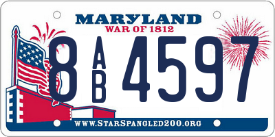 MD license plate 8AB4597