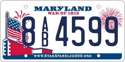 MD license plate 8AB4599