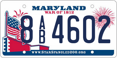 MD license plate 8AB4602
