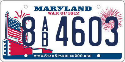 MD license plate 8AB4603
