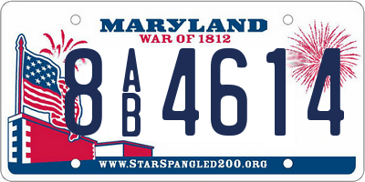 MD license plate 8AB4614