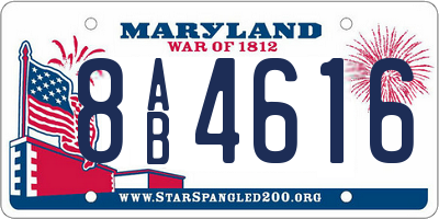 MD license plate 8AB4616
